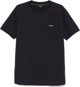 BOSS logo-lettering T-shirt - men - Elastane/Cotton - S - Blue