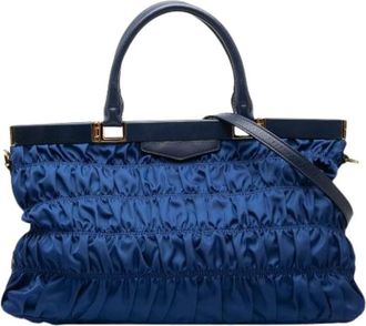 Prada Pre-owned Nylon Satchel - Dames - Vintage Handtas - Blauw - ONE Size - Nylon - Vintage