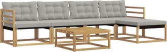 vidaXL Conjunto De Sof&aacute;s De Exterior 6 Uds. Blanco Y Gris Claro Vidaxl