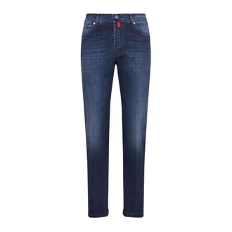 Kiton Jeans, Heren, Blauw, W35, Katoen, Slim Five-Pocket Jeans