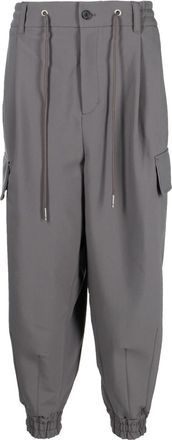 Songzio cargo drawstring trousers - men - Polyester/Rayon - 44 - Green