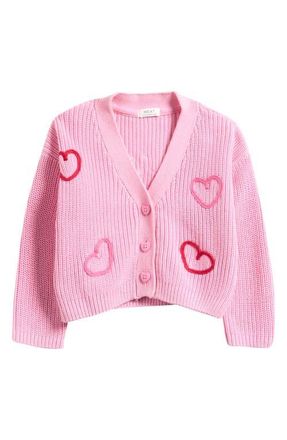 Next Kids Lovebug Embroiderd Cotton Cardigan in Pink at Nordstrom, Size 1.5-2Y