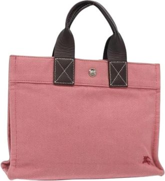 Burberry Pre-owned Handbags, female, Pink, Size: ONE SIZE Pre-owned Canvas Handbag