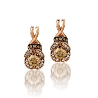 Le Vian Ladies Chocolate Diamonds Earrings set in 14K Strawberry Gold