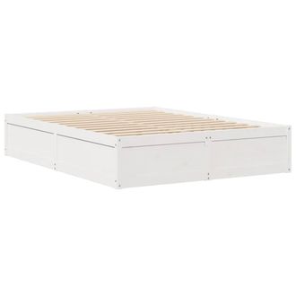 Berkfield Home Modern Bed Frame without Mattress White 140x190 cm Solid Wood Pine