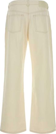 Ami Mens Ivory Denim Jeans Blanc Creme Exterior: Cotton