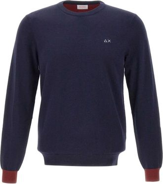Sun 68 Rondgebreide trui - Heren - Ronde hals truien - Blauw - XL - Truien & Vesten