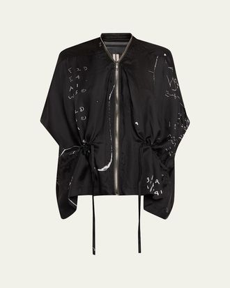Rick Owens Sail Equation-Print Short-Sleeve Zip Jacket