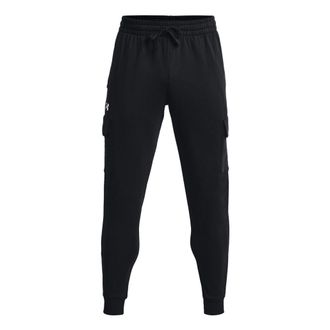 Under Armour Rival Fleece Cargo Joggers Black White 1382134-001