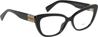 Miu Miu Zwarte Cat Eye Acetaat Bril - Dames - Brillen - Zwart - 54 MM - Accessoires