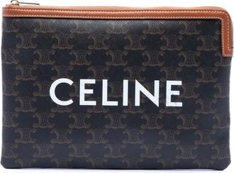 Celine Pre-owned Celine Small Triomphe Coated Canvas Clutch Unisex M1ICTL11RQD1EFR6