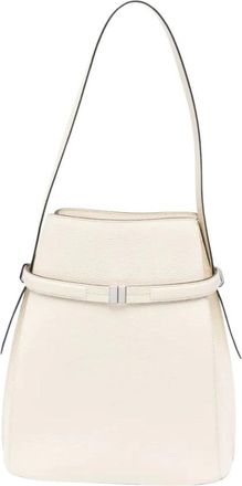 Toteme Belted Leather Bucket Bag - Dames - Schoudertassen - Wit - ONE Size - Leer - Tassen