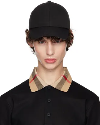 キャップ BURBERRY EMBROIDERED POLYESTER BLEND BASEBALL CAP Logo embroidered baseball cap in black - Burberry | Mytheresa