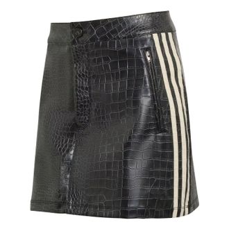 adidas (WMNS) adidas Pleather Mini Skirt Black KE5034