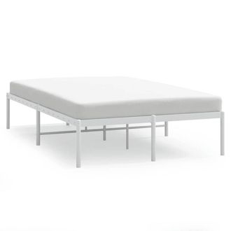 Berkfield Home Metal Bed Frame White 120x200 cm | Size: Small Double