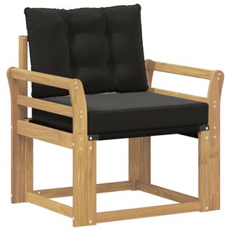 vidaXL Sof&aacute; De Exterior Madera Maciza De Acacia Y Textileno Blanco Vidaxl