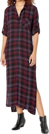 Bella Dahl Rolled Sleeve Duster Dress In Boysenberry