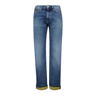 Versace Heren, Jeans, Blauw, Maat: W33 Katoen