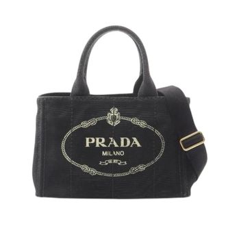 Prada Pre-owned Tote Bags, female, Black, Size: ONE SIZE Pre-owned Canapa Canvas Tote Bag