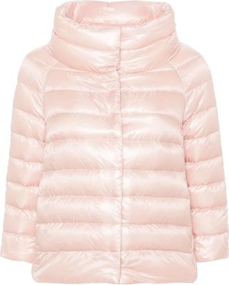 Herno Mini Cape Sofia - Dames - Gewatteerde jassen - Roze - L - Nylon - Jassen