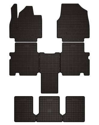 OEM Alfombrillas De Goma Para Coche: Kia Ev9 De 7 Plazas (2023-) - Negras, Ajustadas