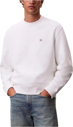 Calvin Klein Jeans LS EU Badge 350Terry - Heren - Sweatshirts - Wit - XL - Katoen - Hoodies & sweatvesten