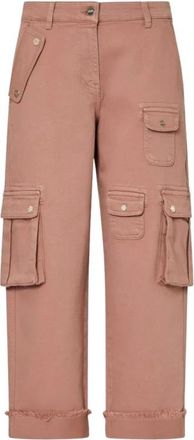 Liu Jo Worker Pants - Dames - Wijde Broeken - Beige - W26 - Broeken