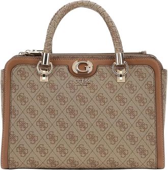 Guess Elegant Faux Leather Handbag Brown Beige