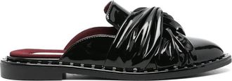 Stella McCartney Falabella Lux Lakleren Muiltjes - Dames - Slip ons - Zwart - 36 EU - Polyester - Schoenen