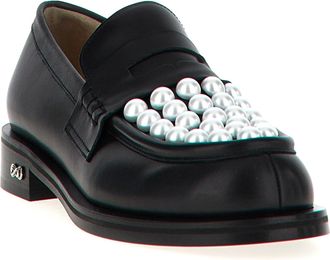 Mach & Mach Womens Bicolor Calfskin Slip-On Loafers