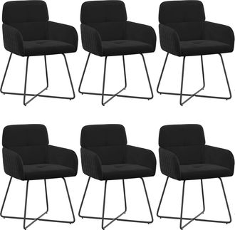 vidaXL Sillas De Comedor 6 Uds. Terciopelo Negro 59 X 56,5 X 86 Cm Vidaxl