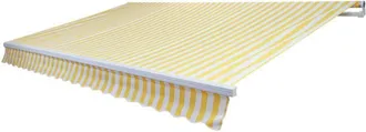 Hhg Funda De Recambio Para Toldo T791, Toldo De Brazos Articulados Funda De Recambio Protecci&oacute;n Solar, 4,5x3m, Acr&iacute;lico Amarillo-blanco