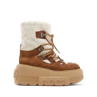 Casadei Womens Nexus Skipass Faux Fur Boot In Tan