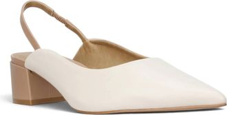 Carrano Womens Heidi Leather Slingback Pump Heels In Latte/toast