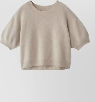 Lisa Yang cashmere brushed crewneck cropped sweater