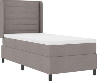 vidaXL Box Spring Bed with Mattress Taupe 90 x 200 cm Fabric vidaXL