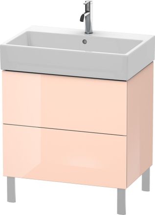 Duravit Unidad De Lavabo Duravit L-cube De Pie 68,4 X 45,9 Cm, 2 Extra&iacute;bles, Para Vero Air 235070, Color: Perla De Albaricoque Laca De Alto Brillo - Lc6776010