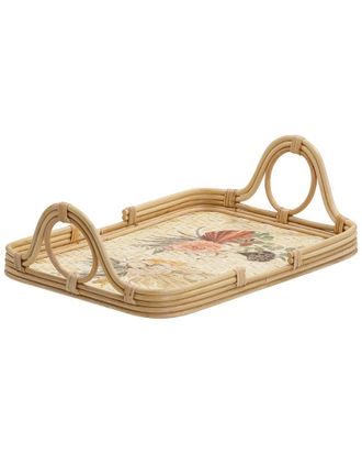 TOV Furniture Corey Floral Bamboo Tray