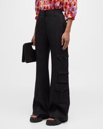 Smythe Viscose Linen Wide-Leg Cargo Trousers