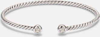 David Yurman Bracciale Cable Flex Micro in argento sterling 925 con diamanti