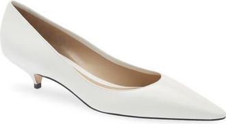 The Row Liiisa Two Pointed Toe Kitten Heel Pump in Optic White at Nordstrom, Size 10Us