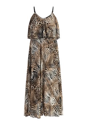 Faina Maxi-jurk met dierenprint Dames beige