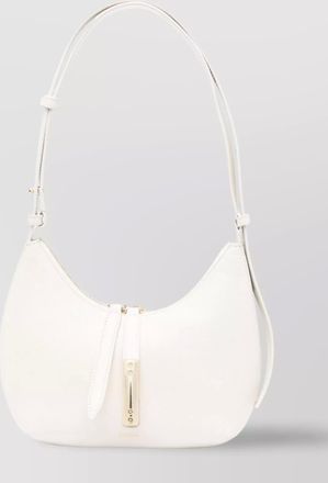 Furla textured shoulder bag with adjustable strap and gold-tone hardware