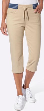 Casual Looks Caprijeans CASUAL LOOKS, Damen, Gr. 36, Normalgr&ouml;ssen, sand, 98% Baumwolle, 2% Elasthan, unifarben, 3/4-L&auml;nge, Jeans Caprijeans