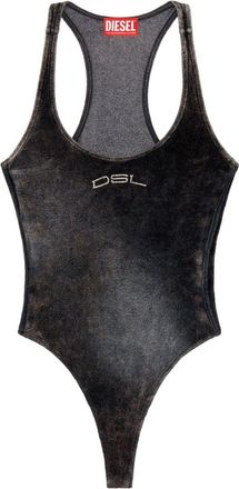 Diesel T-Vately racer-back bodysuit - women - Viscose/Polyester - M - Black