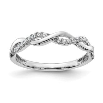 Diamond2Deal 14k White Gold Lab Grown Diamond Wedding Band Ring 0.12Ct Clarity- VS Color- G-H
