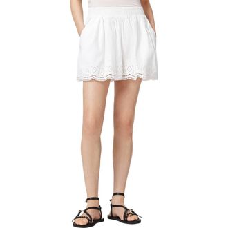 AllSaints Marie Cotton Eyelet Shorts in Optic White at Nordstrom, Size 12 Us
