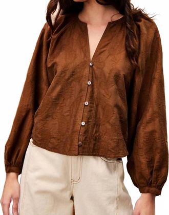 FRNCH Pensee Glace Blouse In Marron
