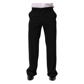 Dolce & Gabbana Straight Trousers, male, Black, Size: S Dress Pants