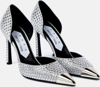 Area Dagger metallic leather pumps